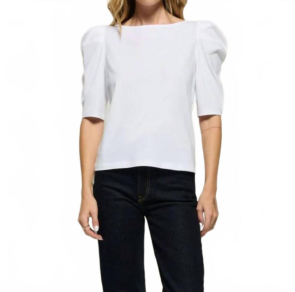 NEW NATION LTD emery boat neck top in white